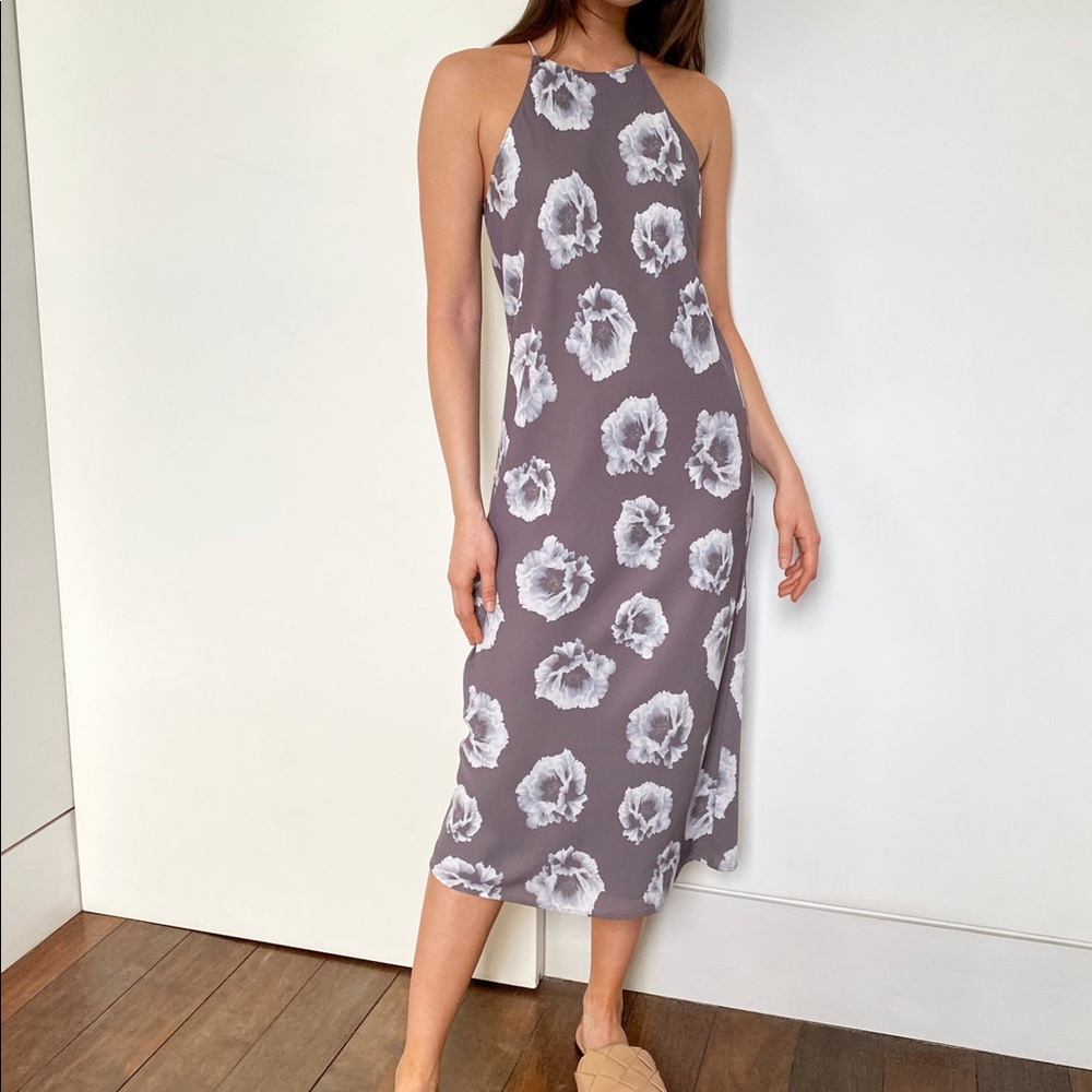 ARITZIA BABATON FLORAL LATO MIDI SLIP DRESS